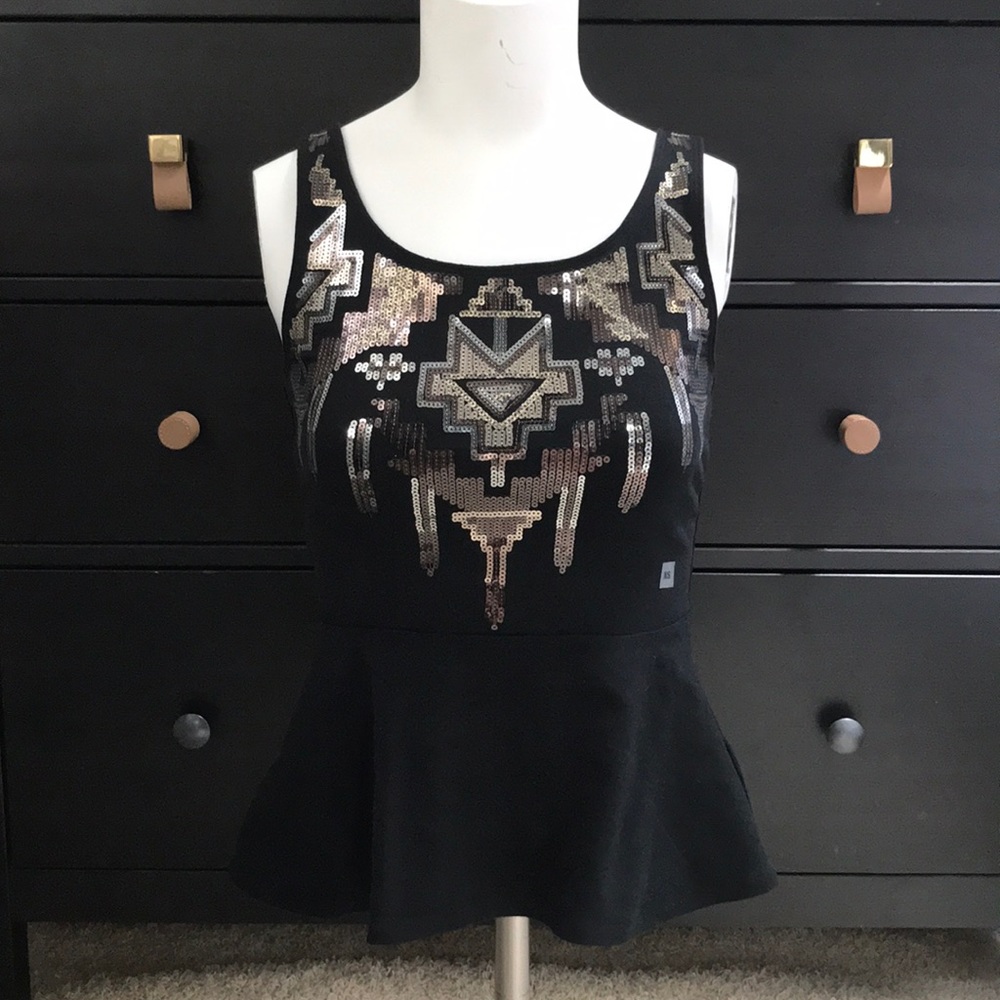 Express Sequin Peplum Top